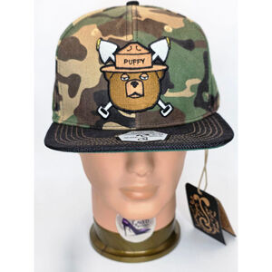 Men's Grassroots California Camo & Black Smokey Bear Snapback Hat One Size